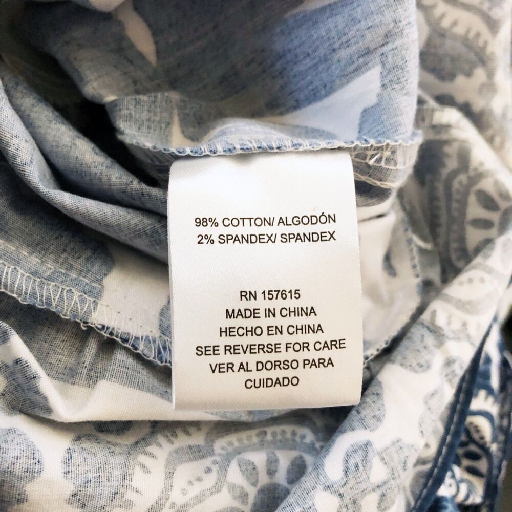 NWOT Joie Floral Puff Sleeve Shirt Dress (16) Blue & White Belted Fit & Flare - Picture 12 of 16